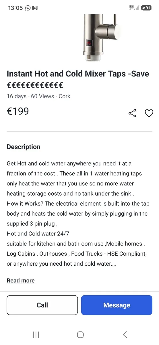 Instant hot water Tap,Campervan,Catering - Image 3