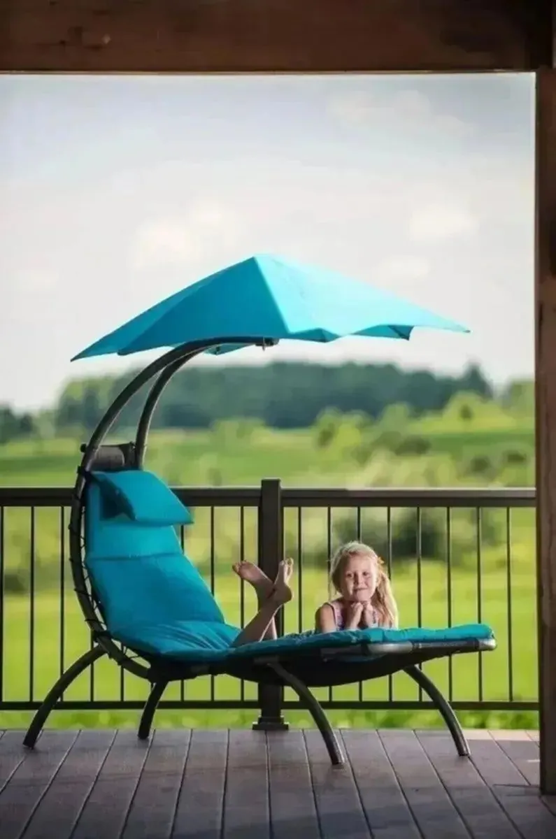 Steel Outdoor Lounger Reclining Sun Bed - Image 1