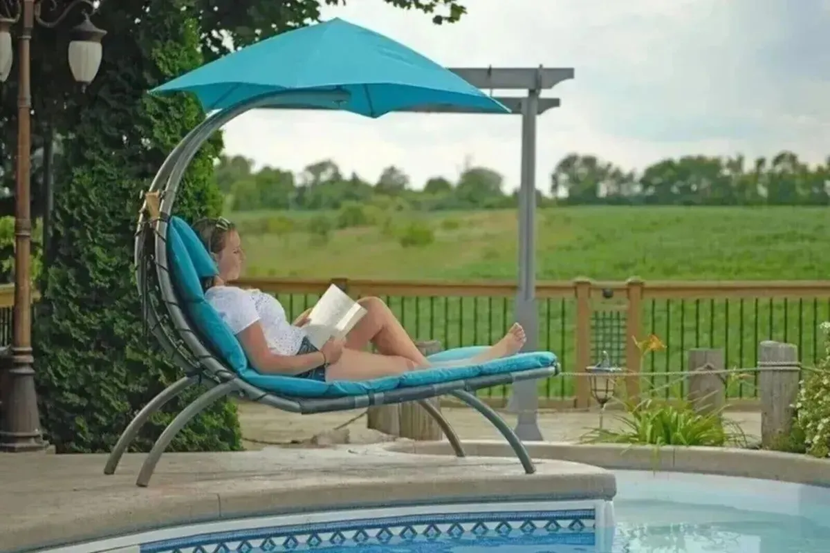 Steel Outdoor Lounger Reclining Sun Bed - Image 3