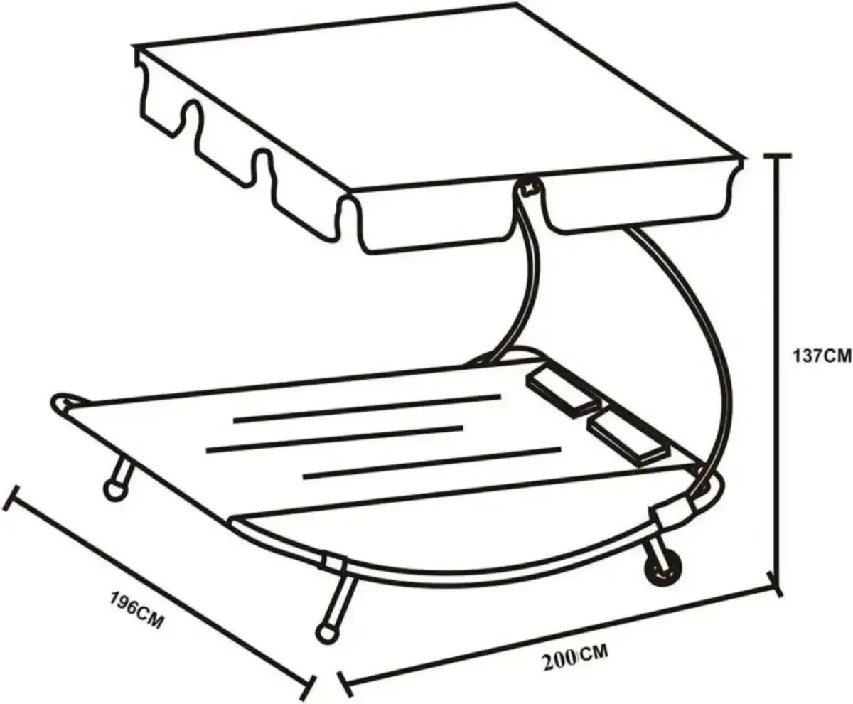 Double Patio Lounger Day Bed with Canopy - Image 3