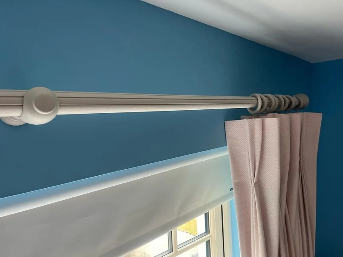 Bedroom Curtains, pole and hold backs - Image 2