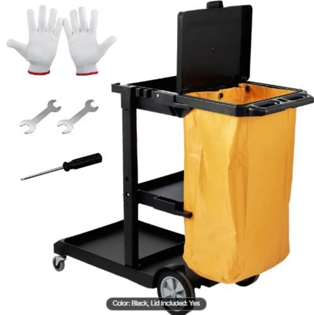 Cleaning Cart, 3-Shelf Commercial - Image 2