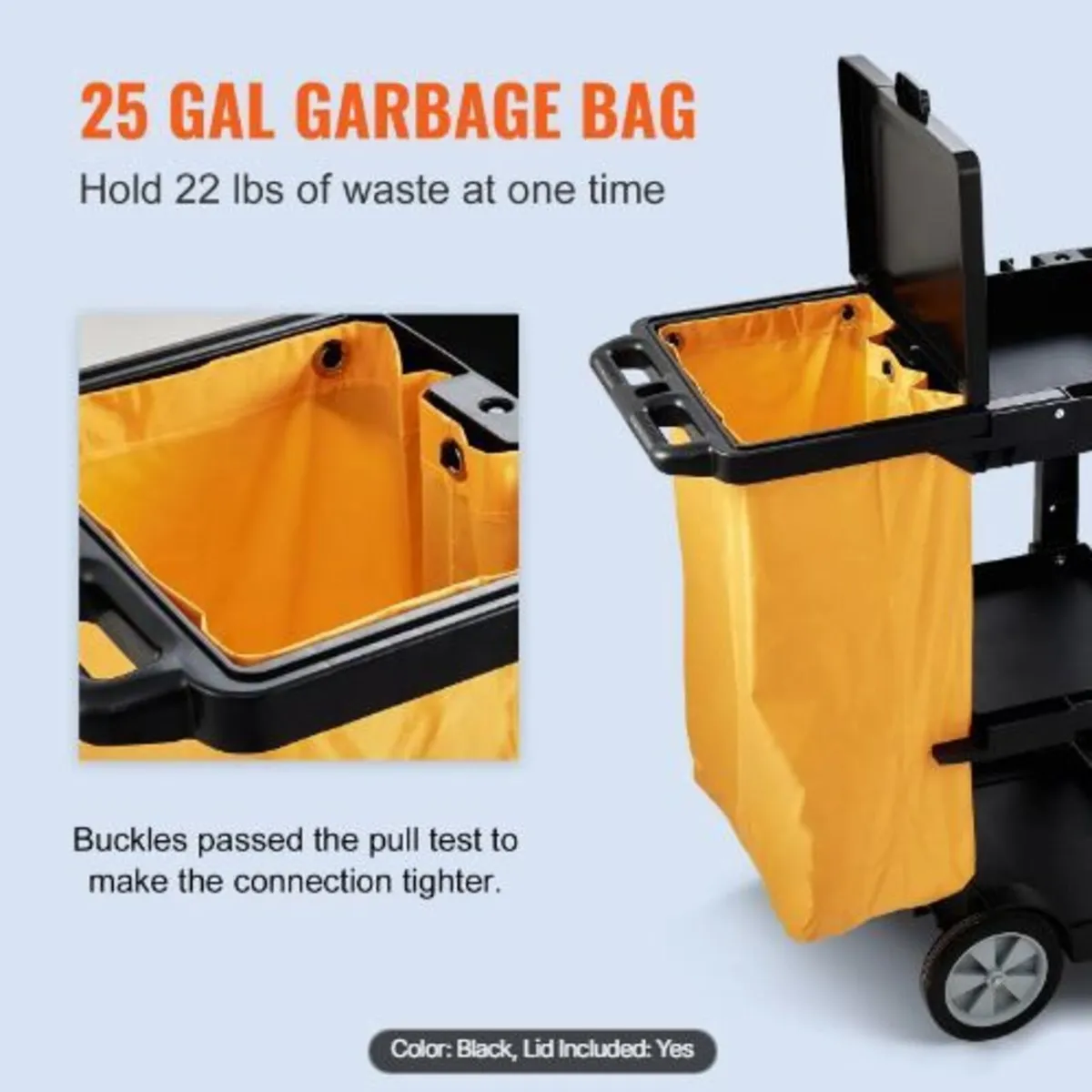 Cleaning Cart, 3-Shelf Commercial - Image 4
