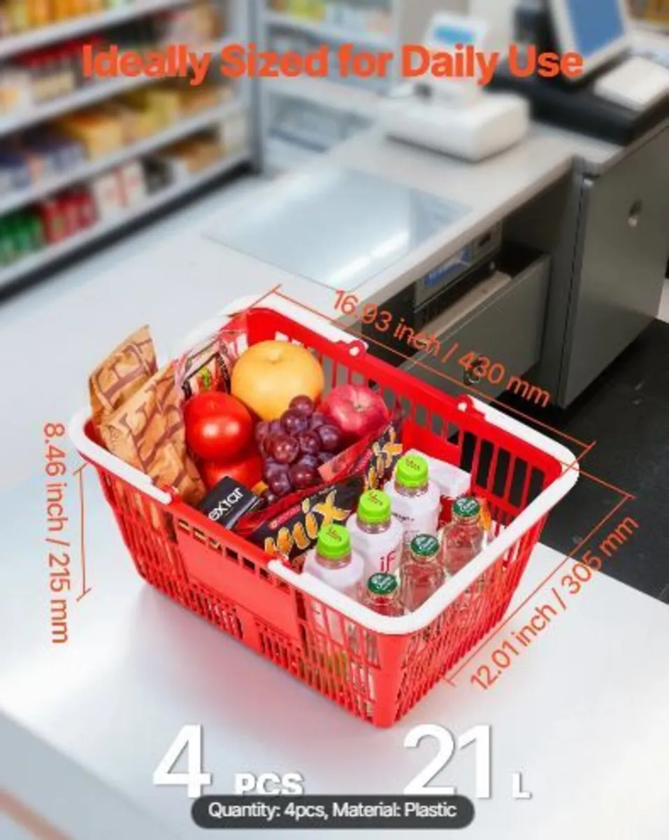 Shopping Baskets, 4 PCS, 21L Stackable - Image 1