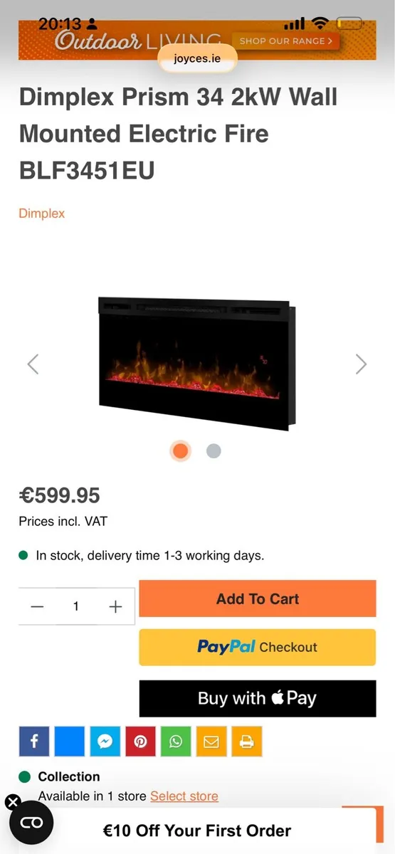 DIMPLEX ELECTRIC FIRE - Image 2