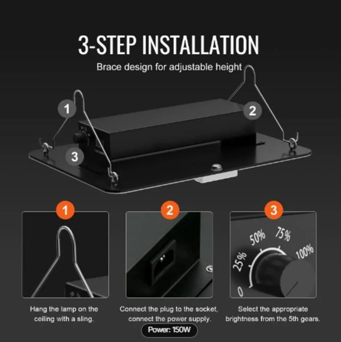 LED Grow Light, 150W Full Spectrum - Image 3