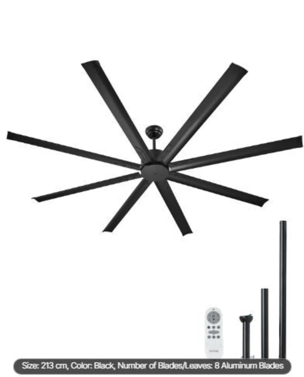 213 cm Ceiling Fan No Light, 6-Speed Remote Contr - Image 4
