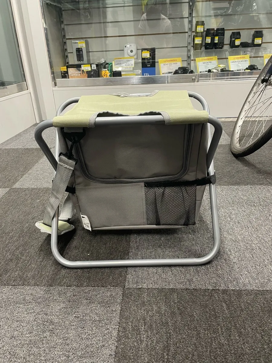 Foldable Stool With Cooler Bag And Drink Holder - Image 1