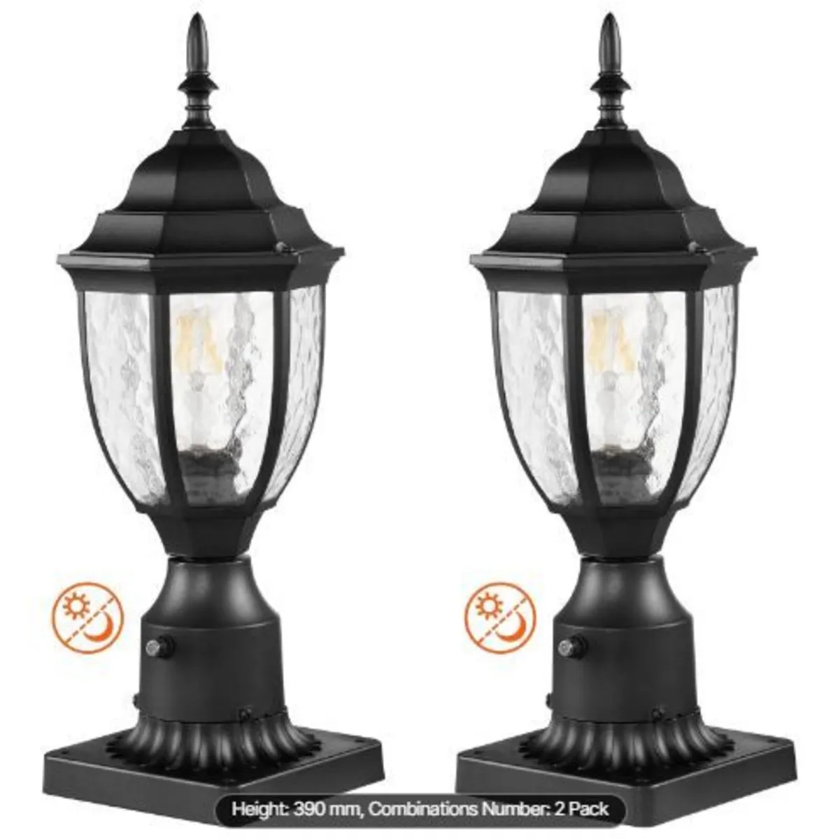 2 Pack Dusk to Dawn Outdoor Post Light - Image 3