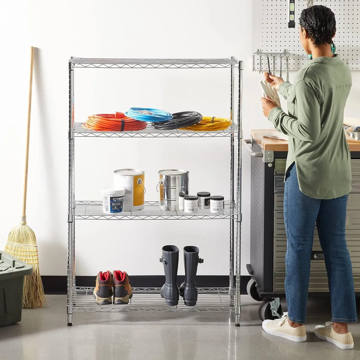4-Shelf Storage Unit with Height Adjustable - Image 2