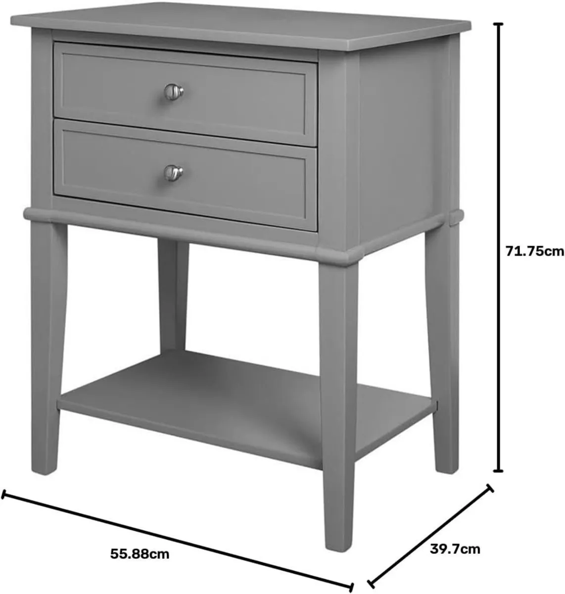 Ameriwood Franklin Accent Table with 2 Drawers MDF - Image 3