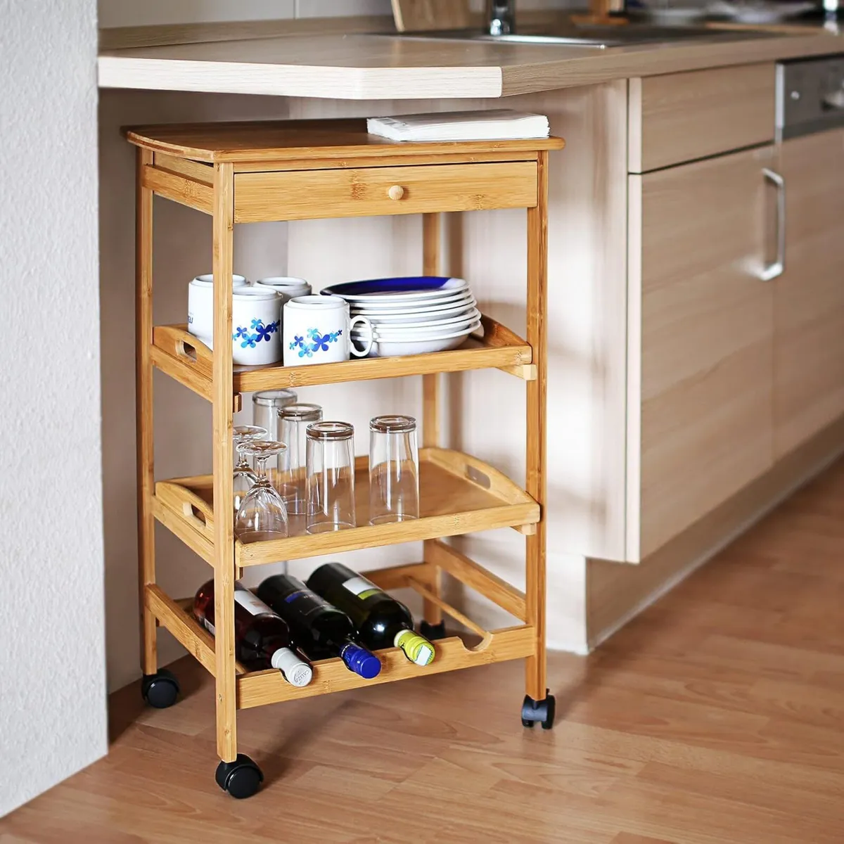 Kitchen Cart Size: Large Bamboo - Image 2