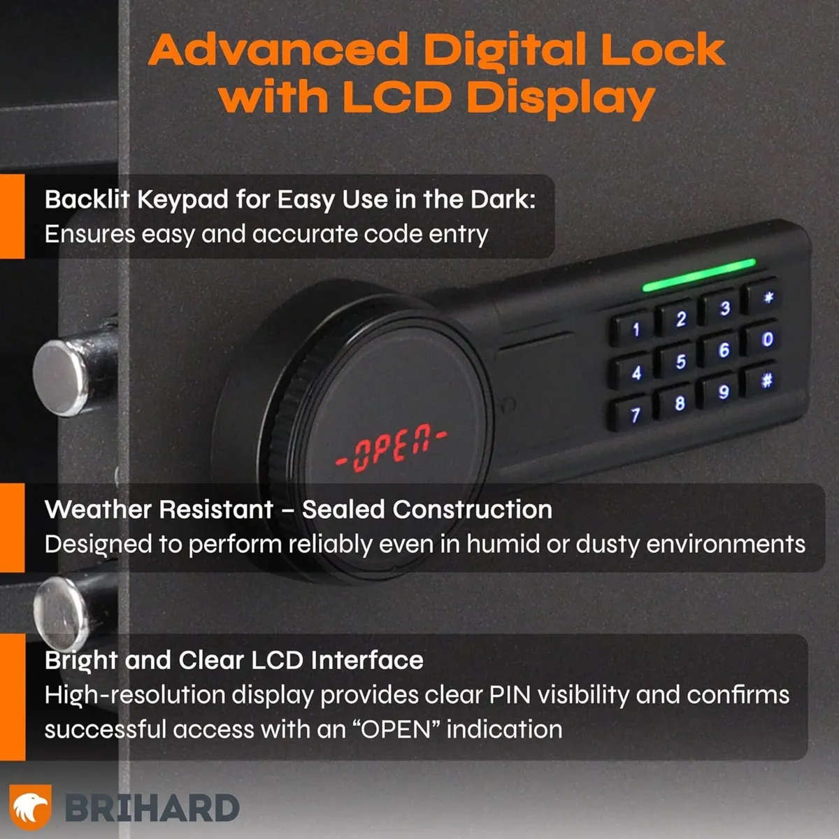 Family Electronic LCD Safe with Fireproof Money - Image 3