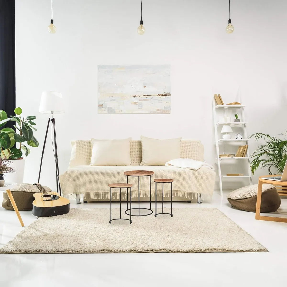 Nested Side Tables Round Tabletops 3 Sizes Metal - Image 4