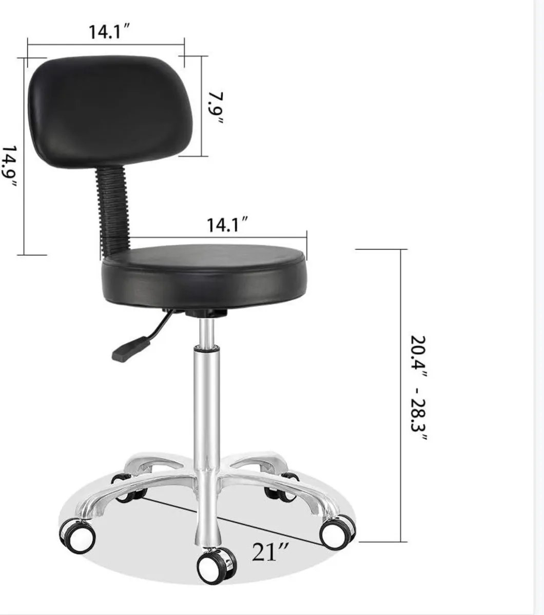 Adjustable Swivel High Desk Stool Chair for Beauty - Image 3