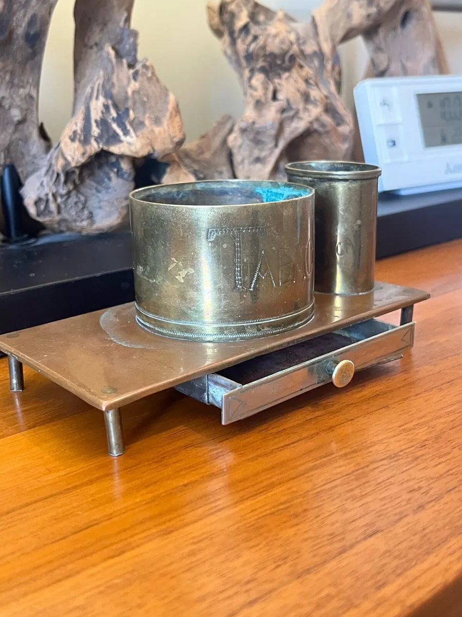 WW1 Trench Art Smokers Desk Set - Image 3