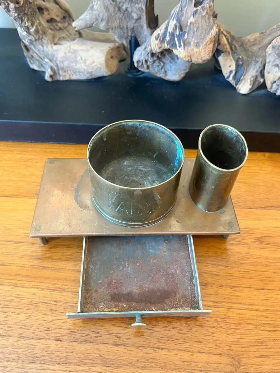 WW1 Trench Art Smokers Desk Set - Image 4