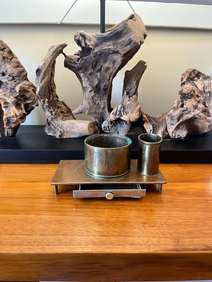 WW1 Trench Art Smokers Desk Set - Image 1