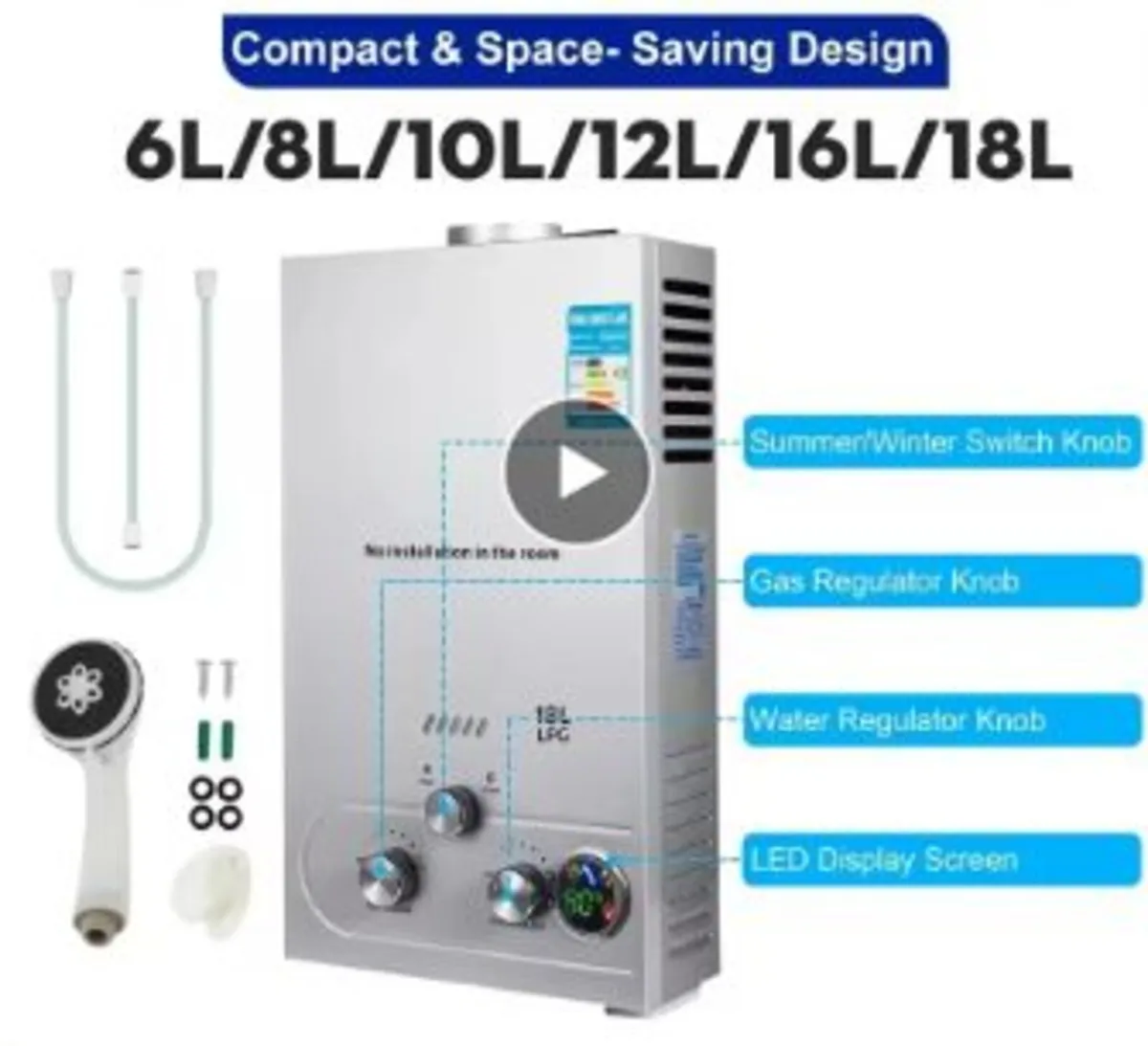 LPG Water Heater 18L - Image 1