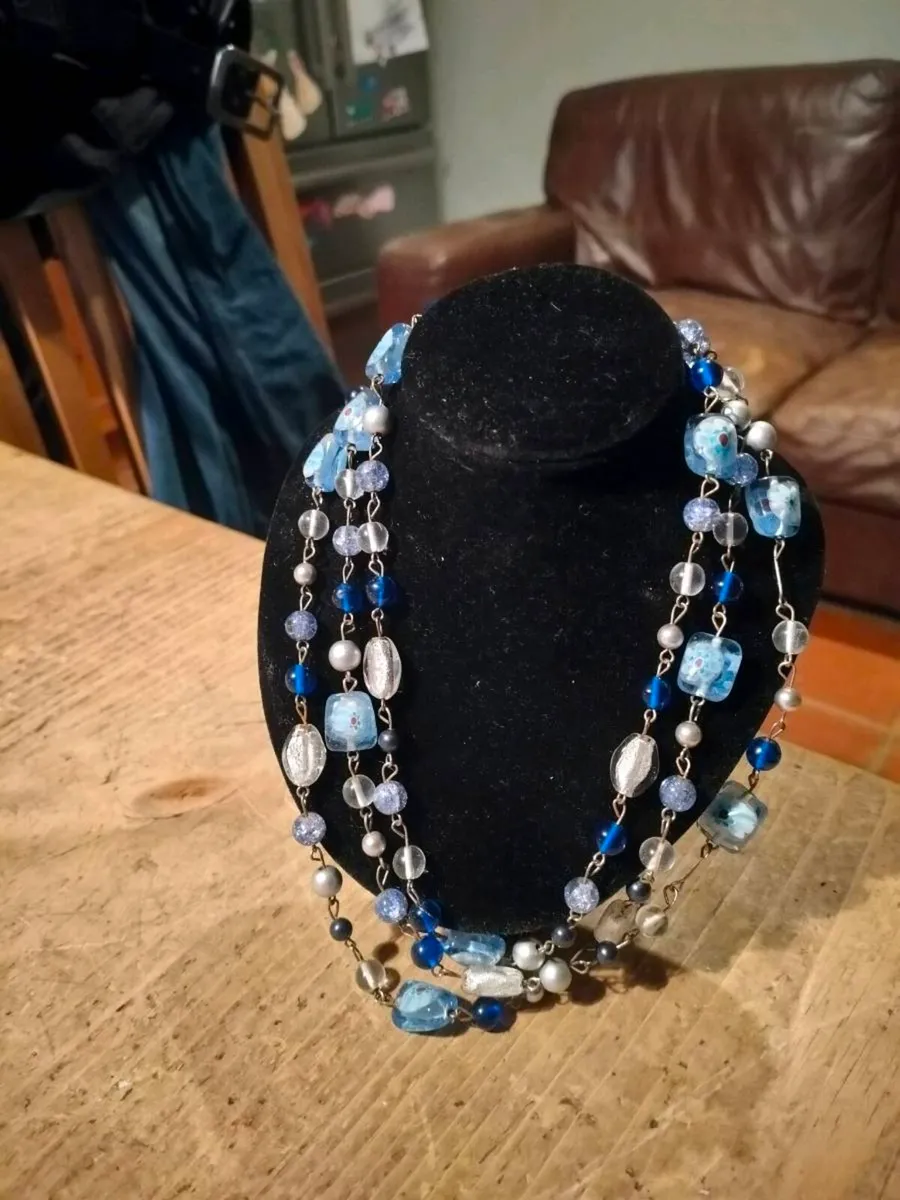 vintage multi-strand statement necklace featuring - Image 1