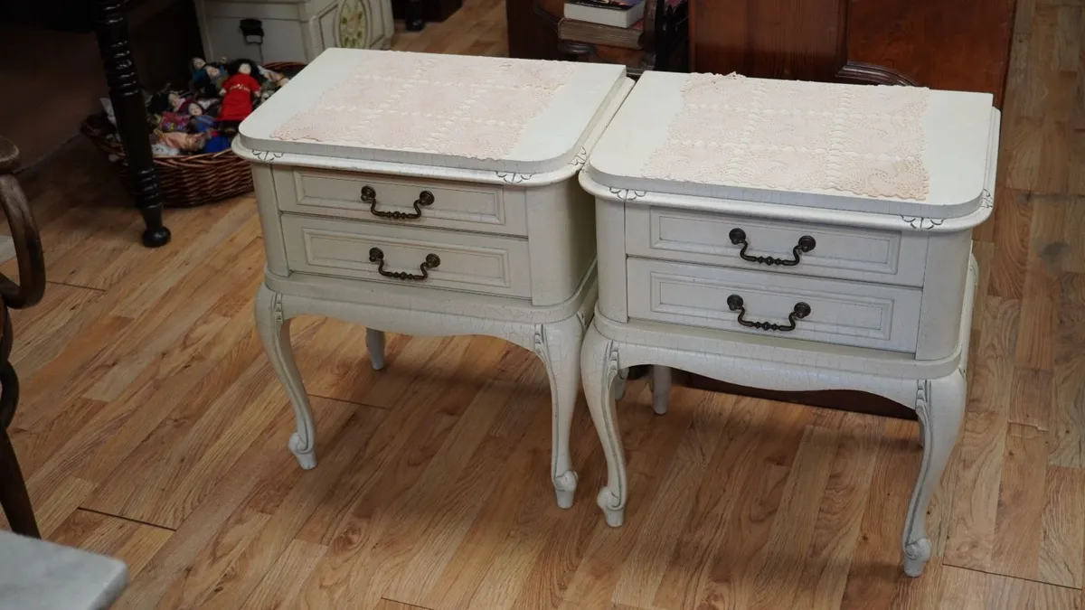 Pair of Vintage French Bedside Cabinets - Image 2
