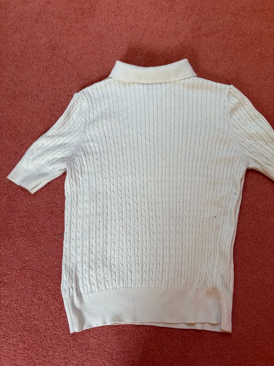 M&S pale yellow short sleeve jumper - Image 2