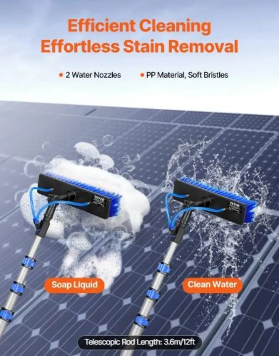 Water Fed Pole Kit, 3.6m Solar Panel Cleaning - Image 1