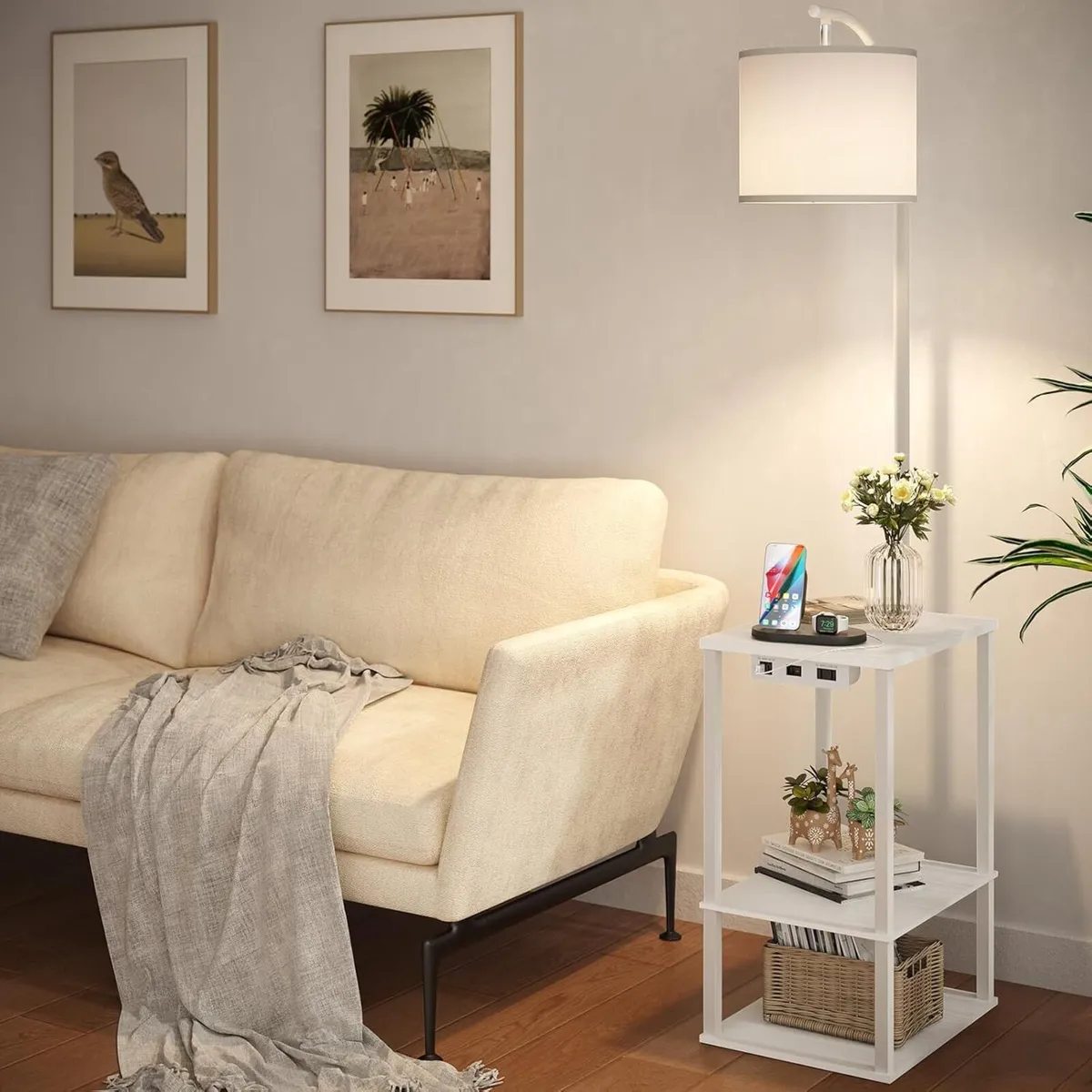 Floor Lamp with Desk Living Room Lamps Charging - Image 2