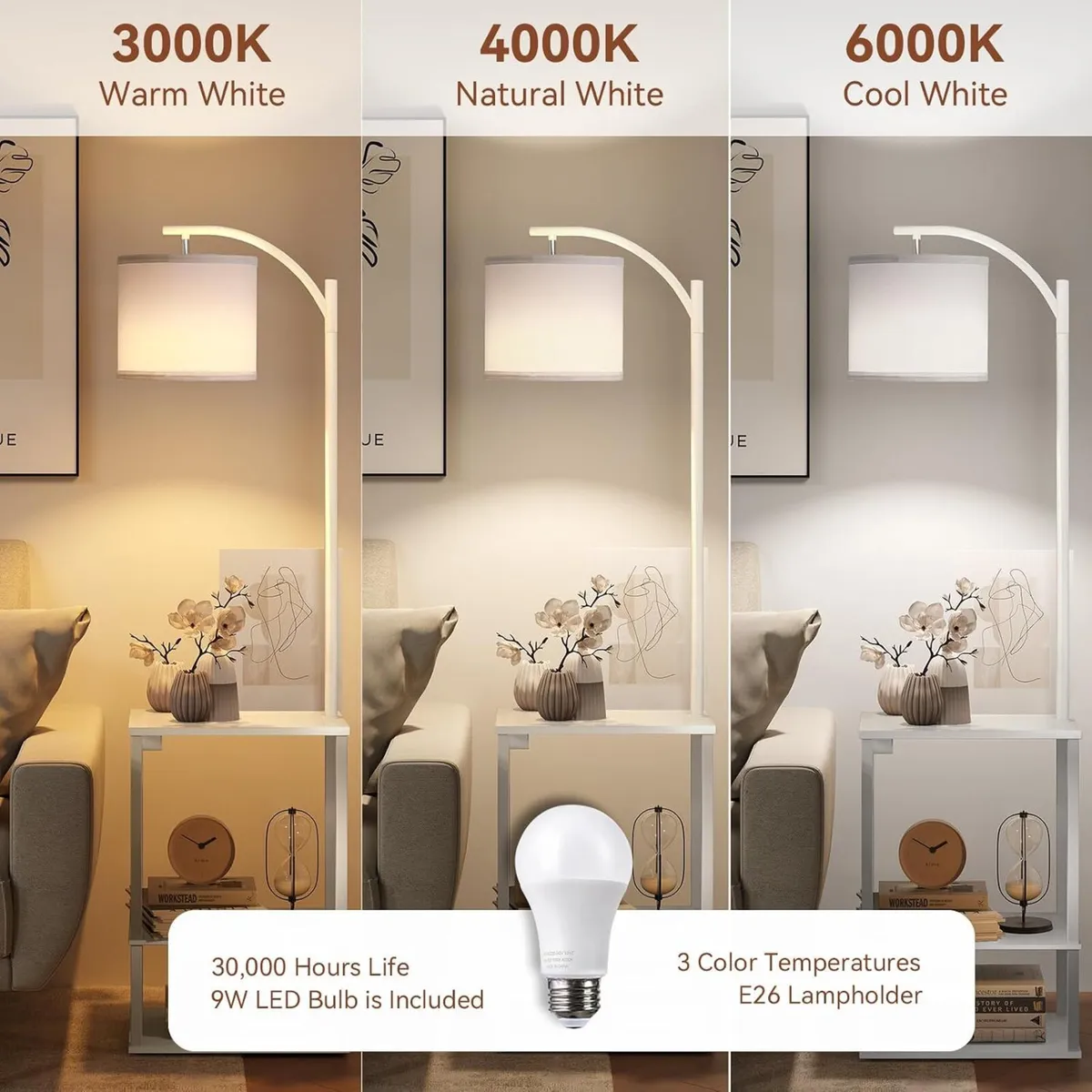 Floor Lamp with Desk Living Room Lamps Charging - Image 4