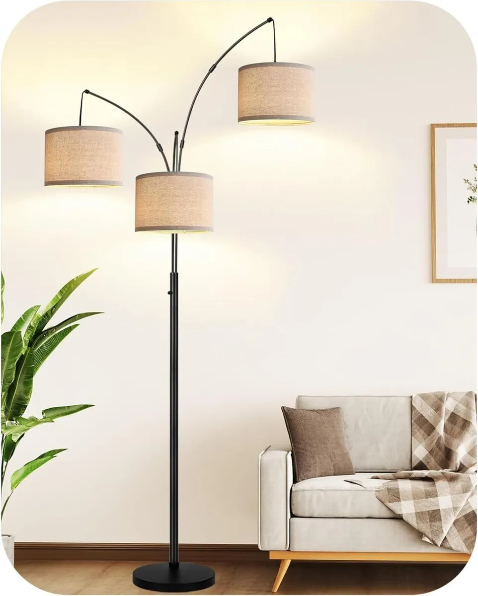 Floor Lamp 3 Lights Arc 80-In Tall Standing - Image 1
