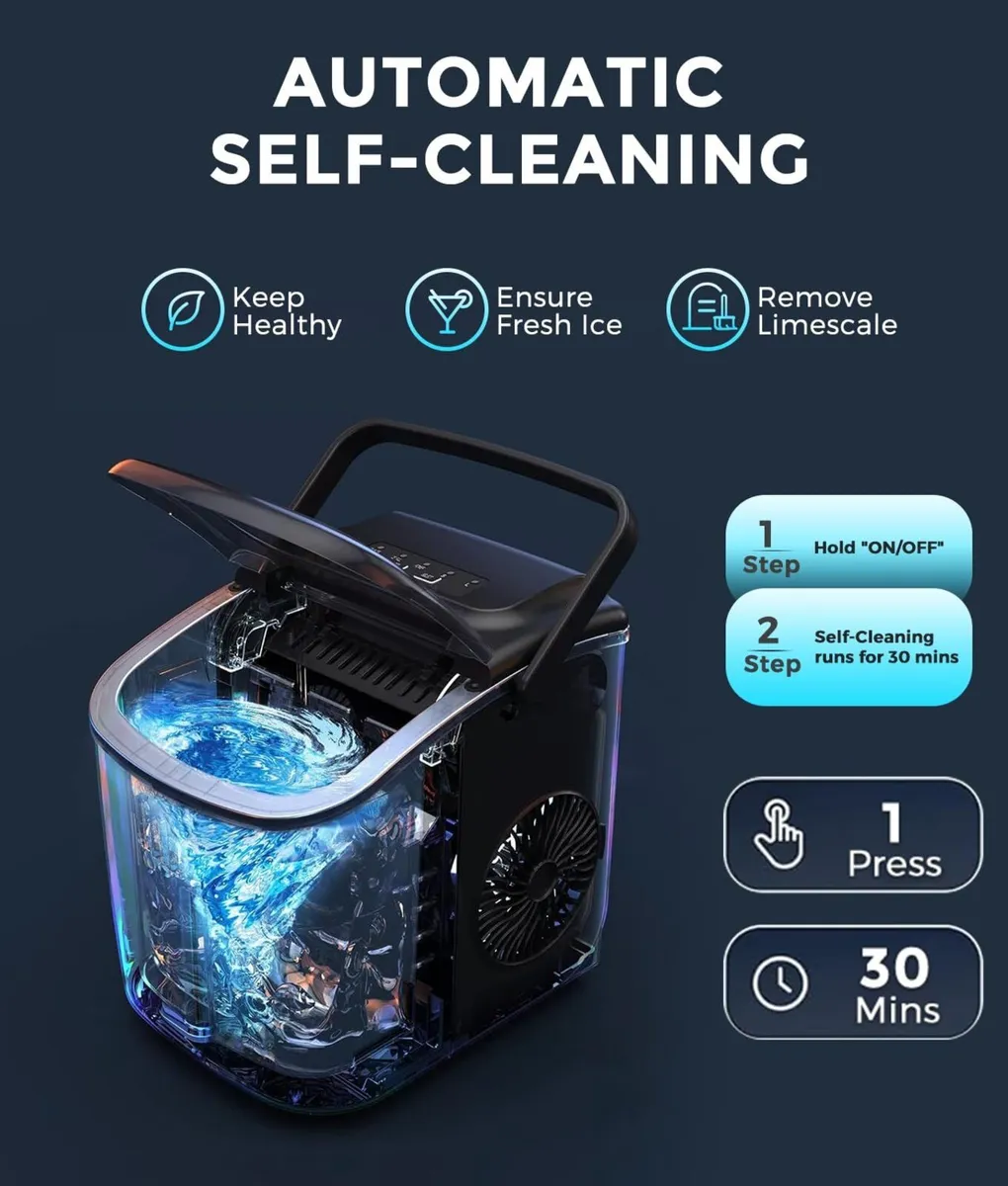 Ice Maker Machine Countertop 12KG 24h 2 Sizes - Image 4