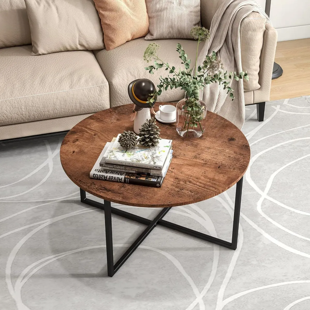 Round Coffee Table Tables for Living Room Tea - Image 4