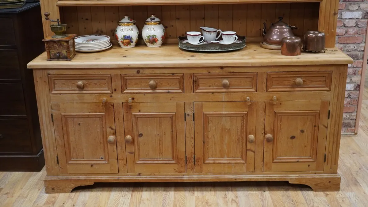Large Bespoke Solid Pine Kitchen Dresser - Image 4