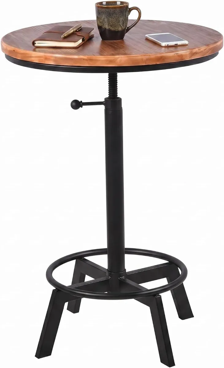 Vintage Bar Table 30-35.4inch Height Adjustable - Image 1