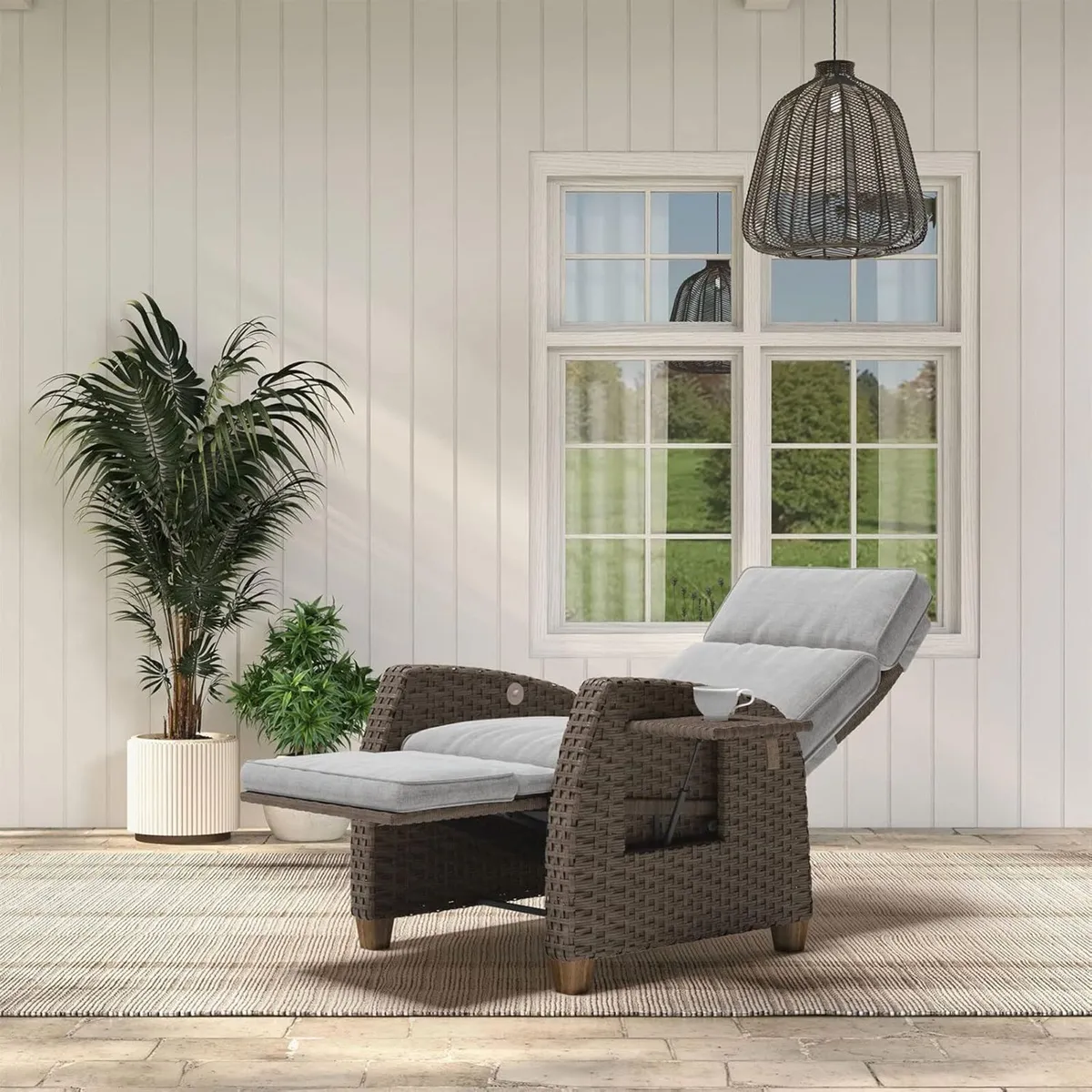 Recliner Sunlounger Wicker Adjustable Position - Image 2