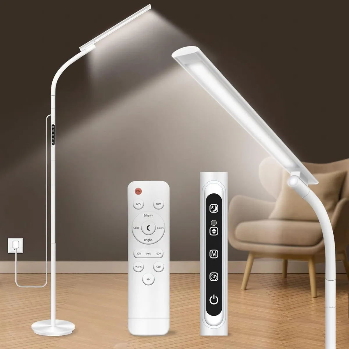 Sad Light Therapy Lamp Lux UV-Free Floor Standing - Image 1