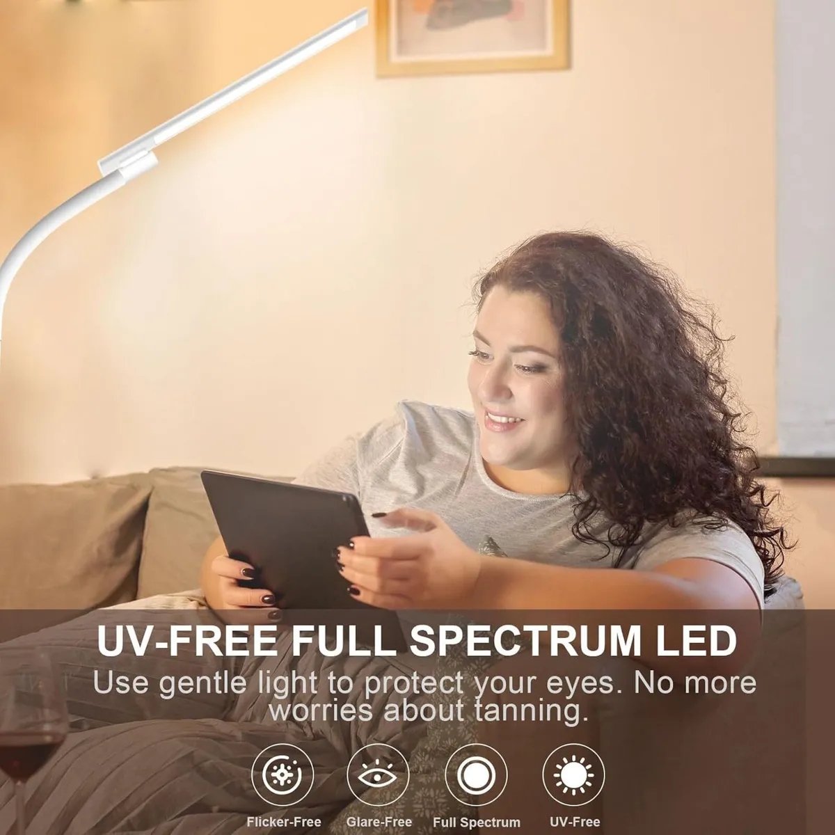 Sad Light Therapy Lamp Lux UV-Free Floor Standing - Image 3