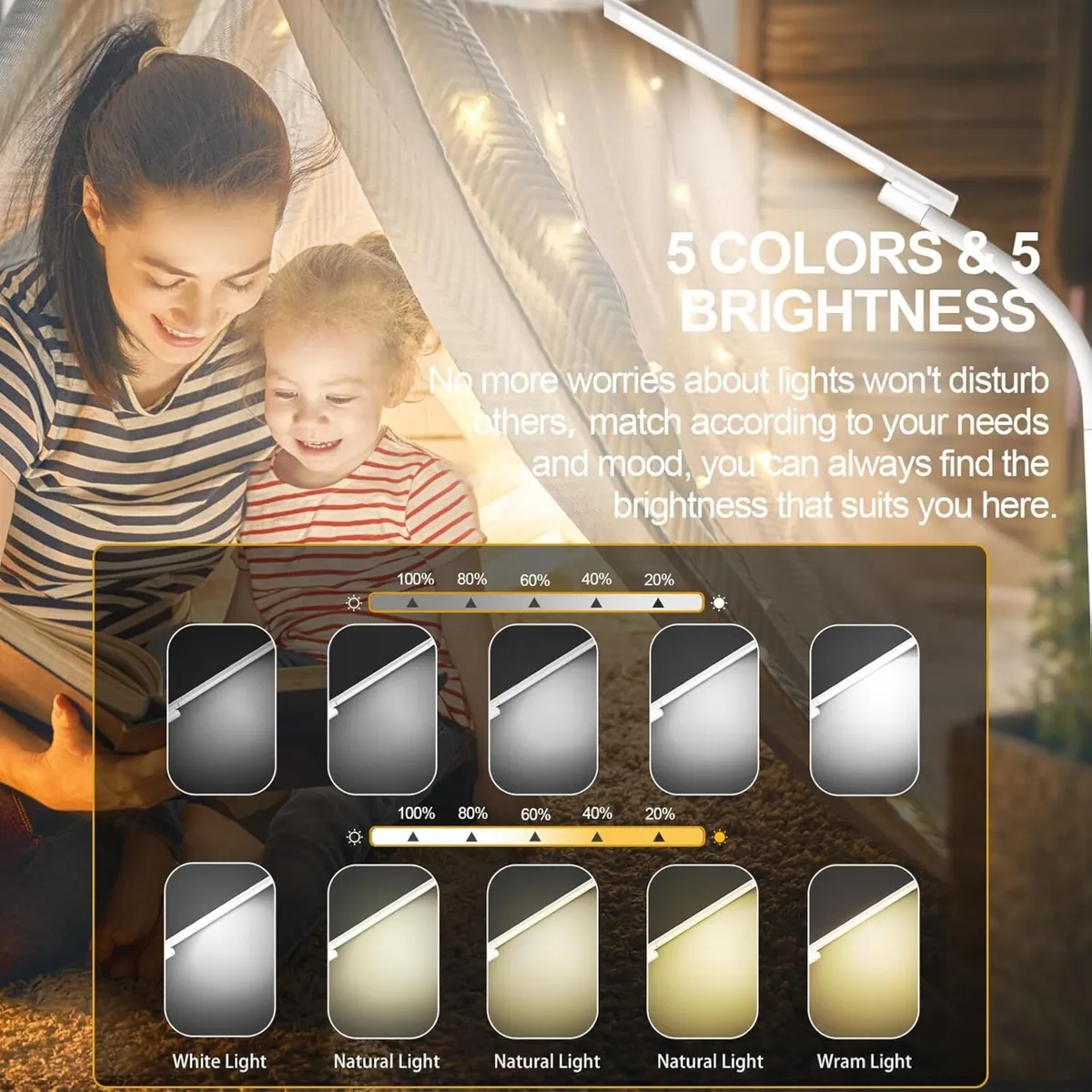 Sad Light Therapy Lamp Lux UV-Free Floor Standing - Image 4