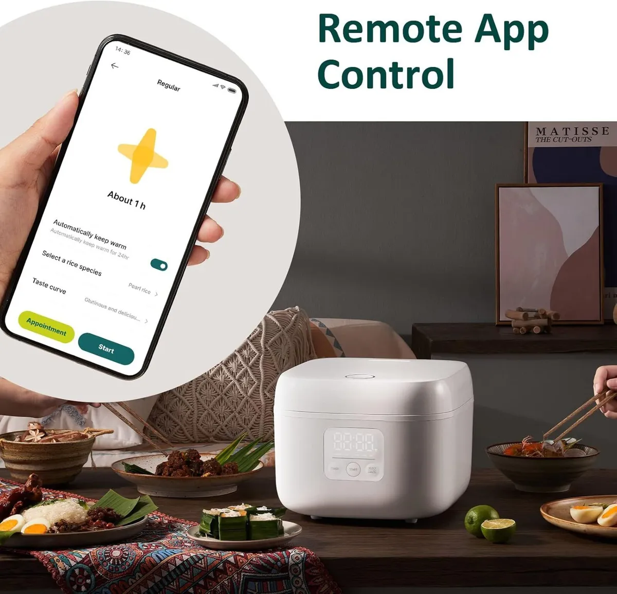 Mini Smart Rice Cooker 1.6L 3.5 Cups - Image 4