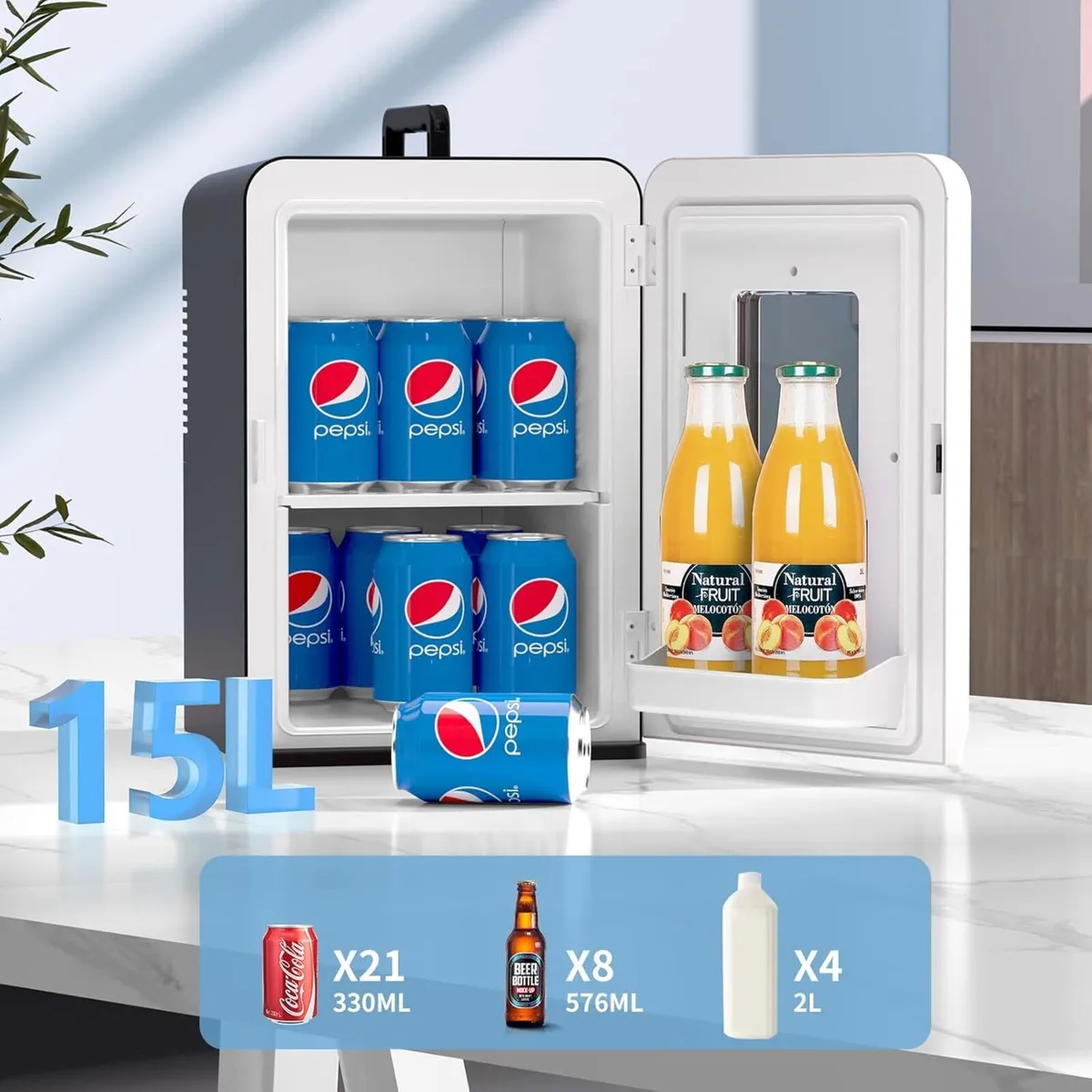 Mini Fridge 15 Litre 21 Cans Upgrade Portable - Image 2