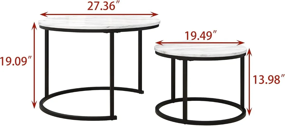 Round Coffee Table Side for Living Room Nesting - Image 2