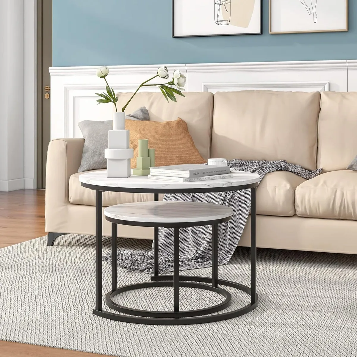 Round Coffee Table Side for Living Room Nesting - Image 4