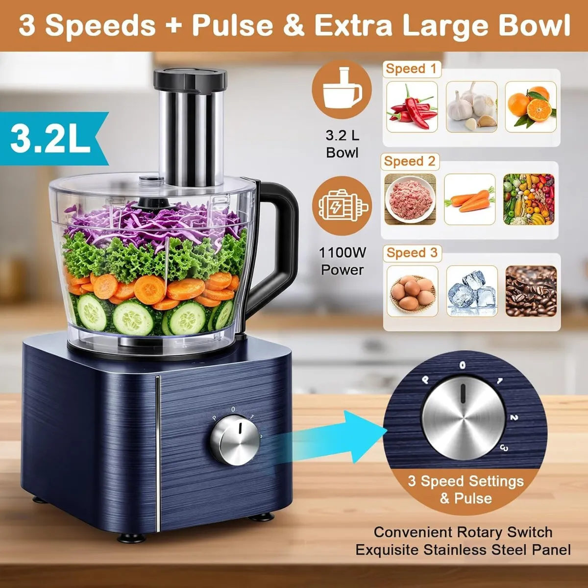 Food Processor 11-In-1 and Blender with Chopping - Image 2