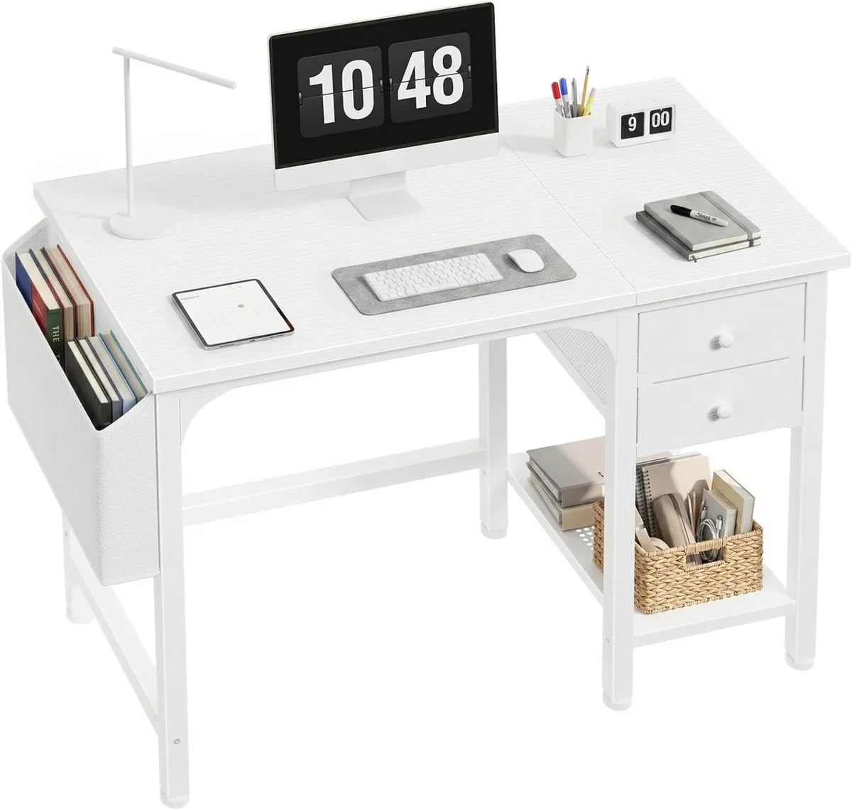 Small Desk with Drawers 100CM Computer for Space - Image 1