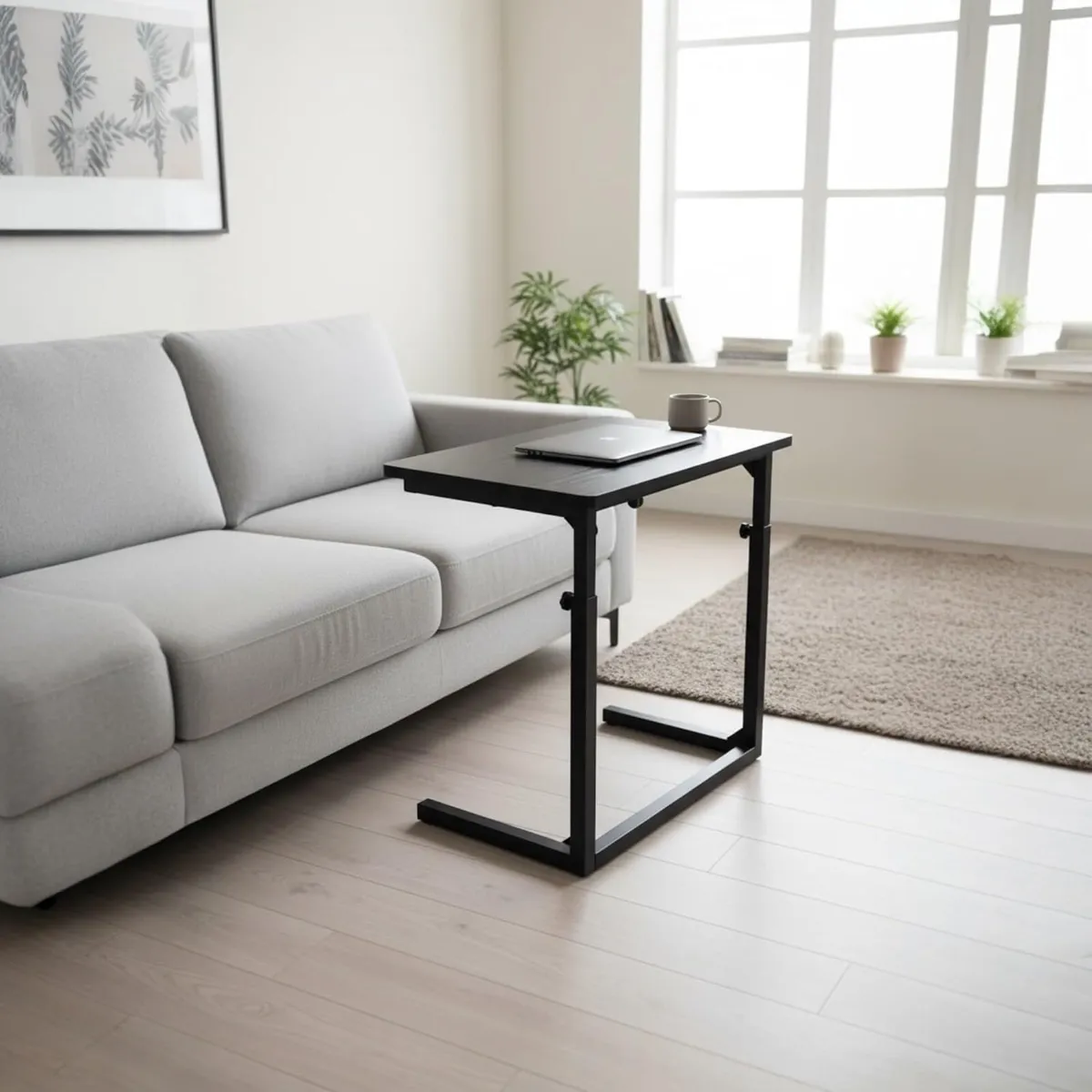 Sofa Side Table for Couch Bed Height Adjustable - Image 1