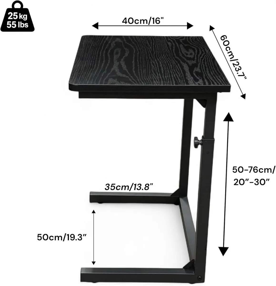 Sofa Side Table for Couch Bed Height Adjustable - Image 2