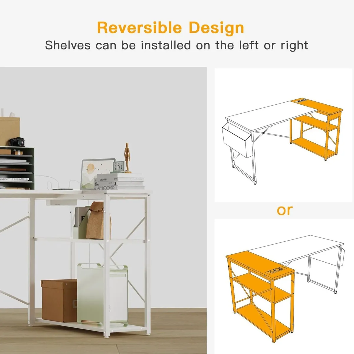 Small L Shaped Desk with Power Outlets - Image 4