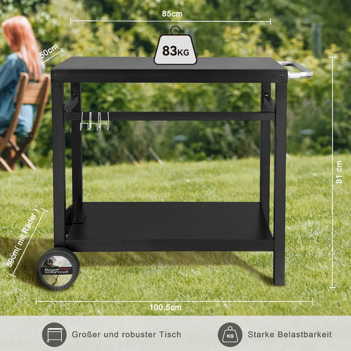 Trolley 3 Levels with Bin Bag Holder Kitchen - Image 3