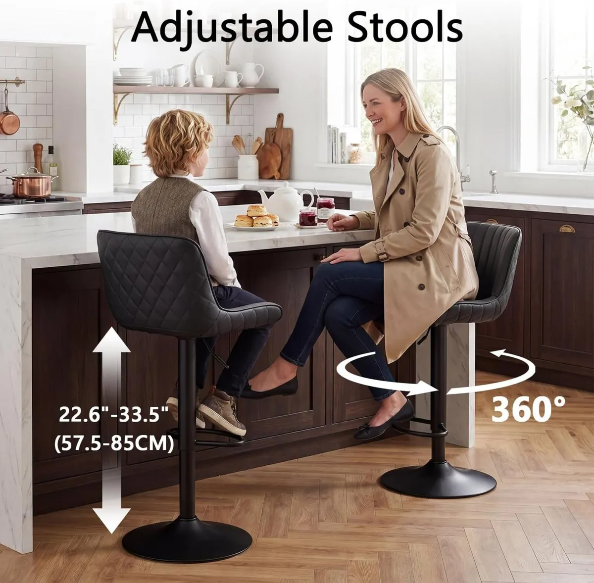 Bar Stools Counter Height Barstools (Set of 2) - Image 4
