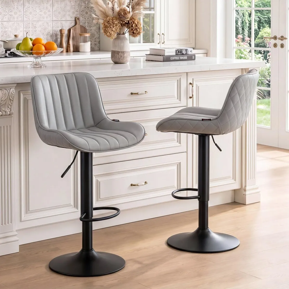 Bar Stools Counter Height Chairs (Set of 2) - Image 1